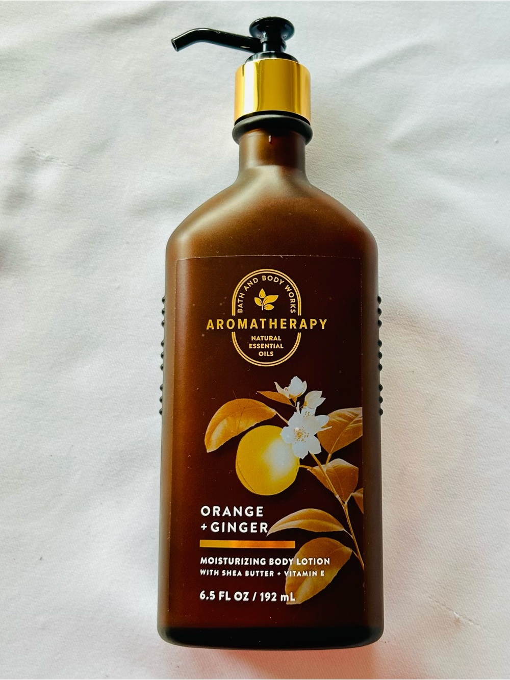 NWT Bath & Body Works Aromatherapy Orange Ginger Body Lotion 6.5 fl oz Glass